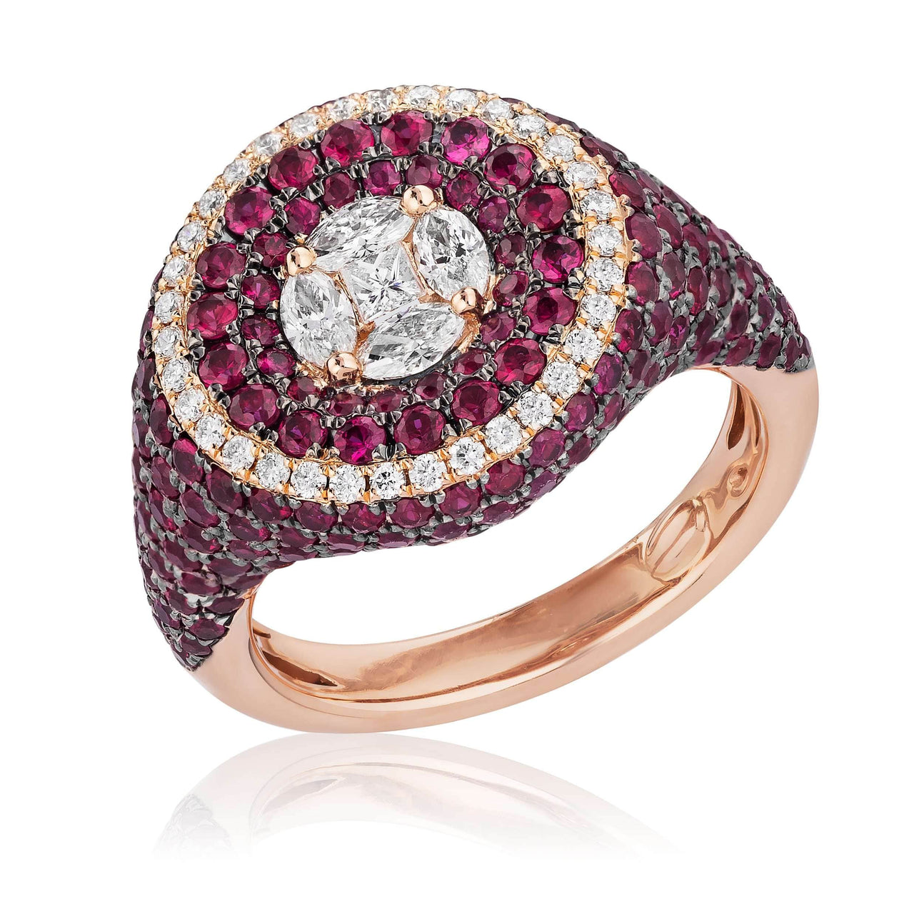 Rings Rose Gold Ruby & Diamond Ring Wrist Aficionado