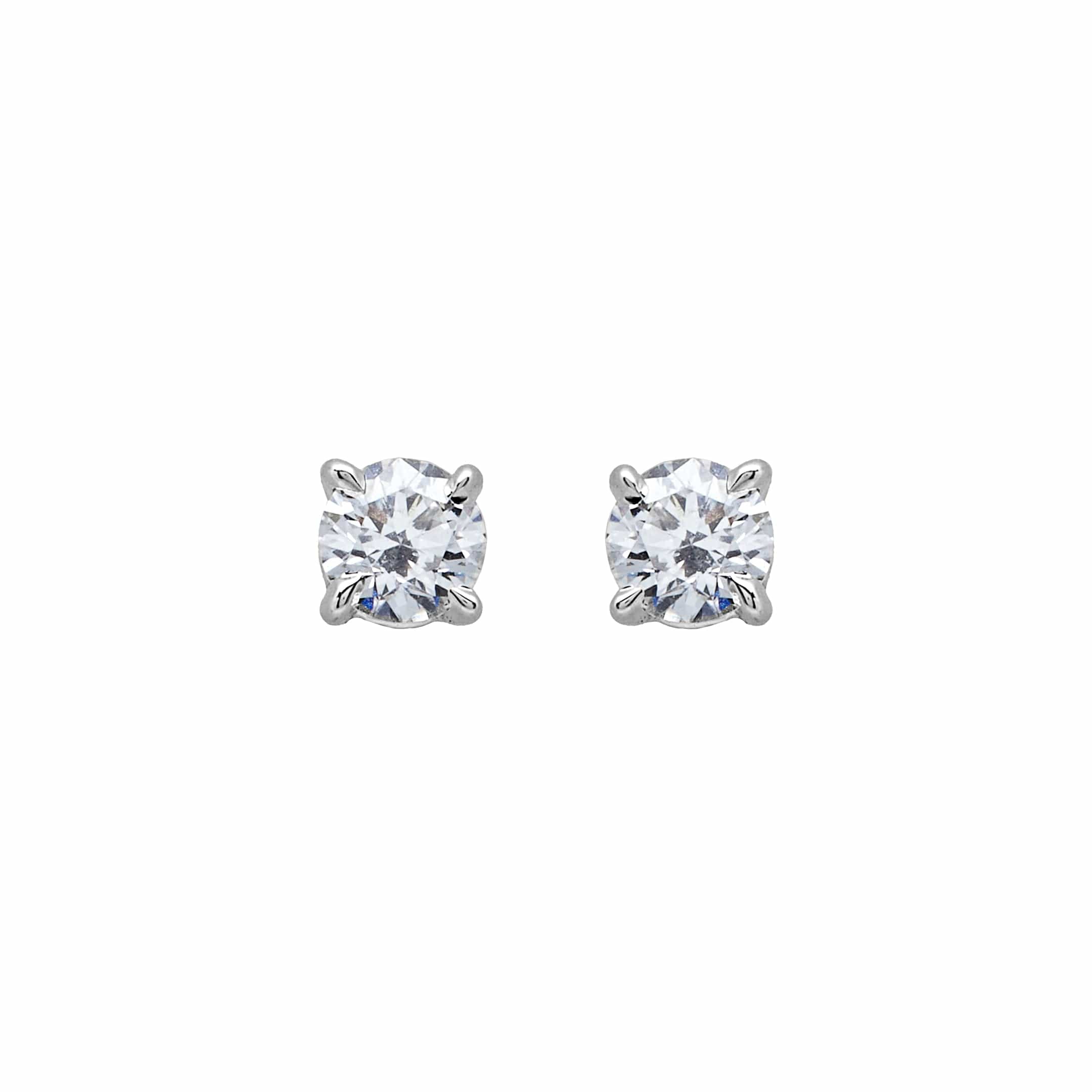 Round Brilliant-Cut Diamond Stud Earrings