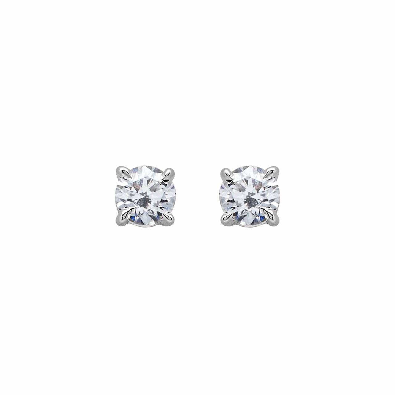 Round Brilliant-Cut Diamond Stud Earrings