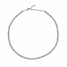 Round Diamond White Gold Tennis Necklace Wrist Aficionado