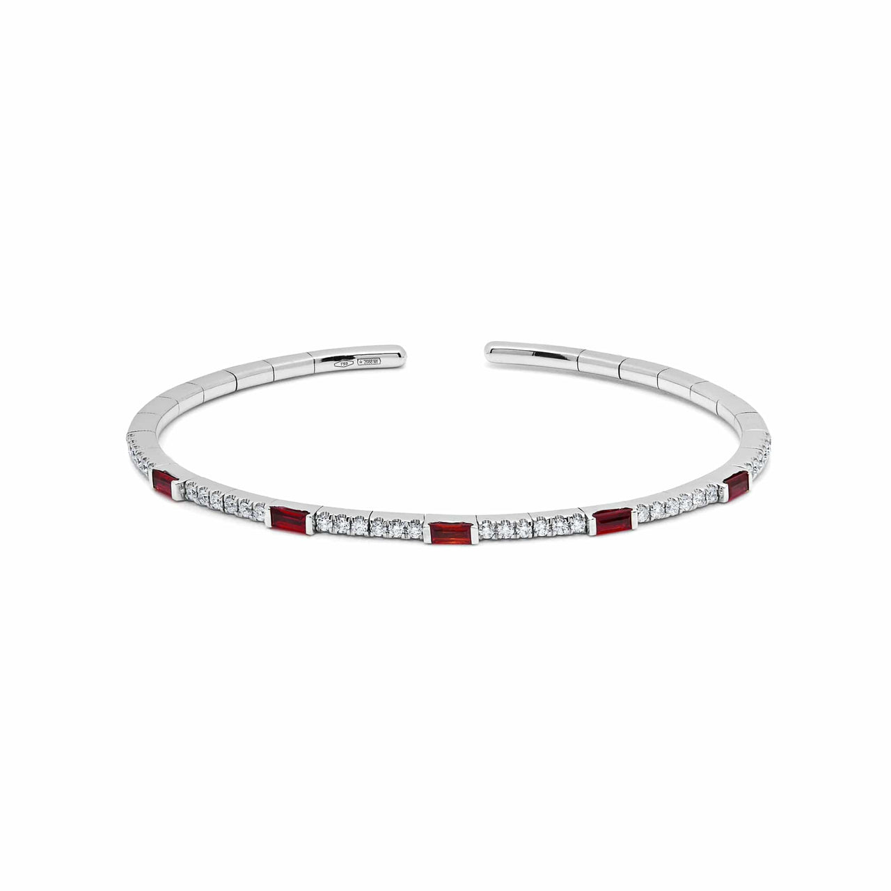 Ruby and Diamond Flexible Cuff Bracelet WG JBG257R 5B69