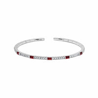 Thumbnail for Ruby and Diamond Flexible Cuff Bracelet WG JBG257R 5B69