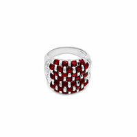 Thumbnail for Ruby and Platinum Checkered Ring