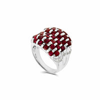 Thumbnail for Ruby and Platinum Checkered Ring