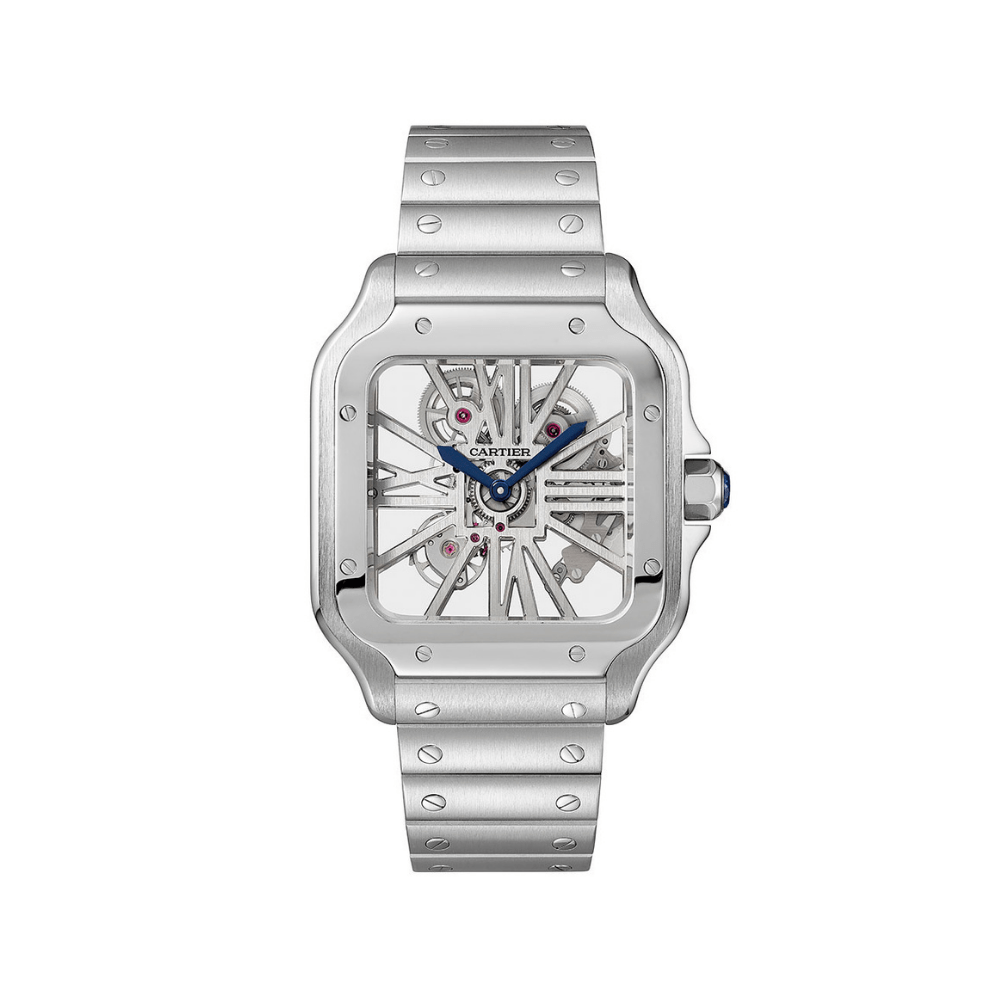 Luxury Watch Santos de Cartier Skeleton Stainless Steel WHSA0015 Wrist Aficionado