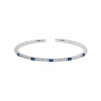 Thumbnail for Sapphire and Diamond Flexible Cuff Bracelet