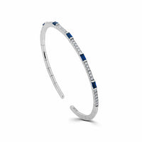 Thumbnail for Sapphire and Diamond Flexible Cuff Bracelet