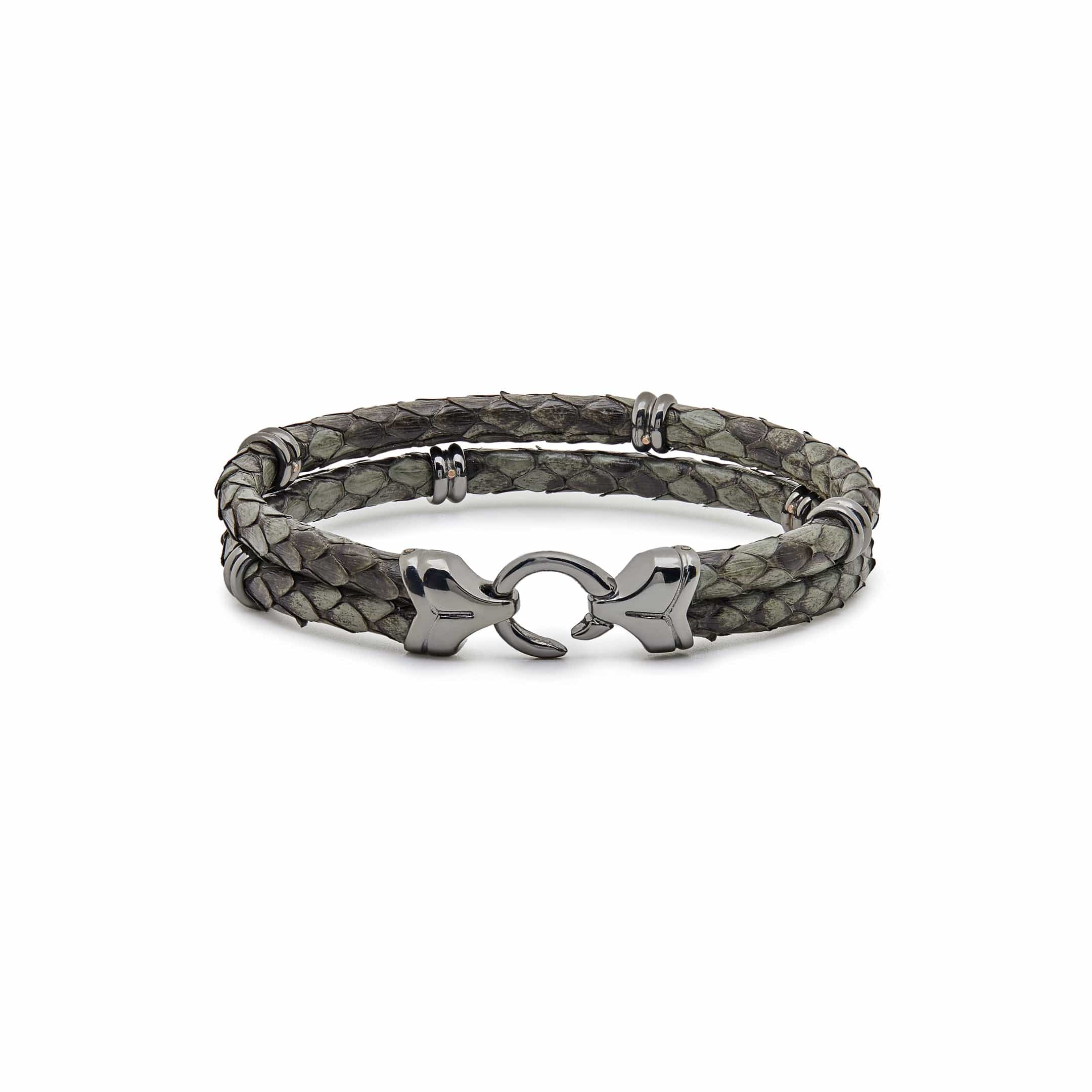 Rose Gold Rings Green Python Bracelet – Wrist Aficionado