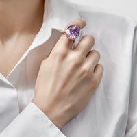 Thumbnail for Solitaire Oval Kunzite Ring