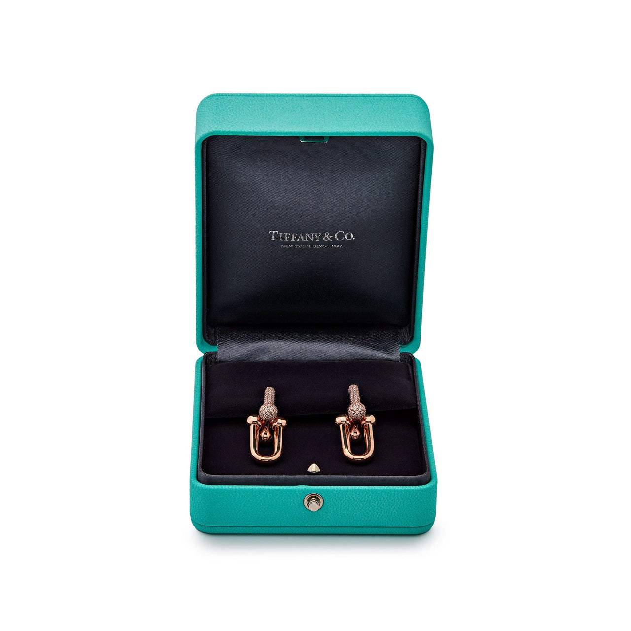 Tiffany & Co.  HardWear Large Link Earrings with Pave Diamonds Rose Gold Wrist Aficionado