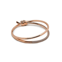 Thumbnail for Tiffany & Co. Knot Double Row Hinged Diamond Bangle in Rose Gold