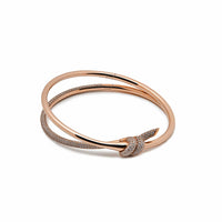 Thumbnail for Tiffany & Co. Knot Double Row Hinged Diamond Bangle in Rose Gold
