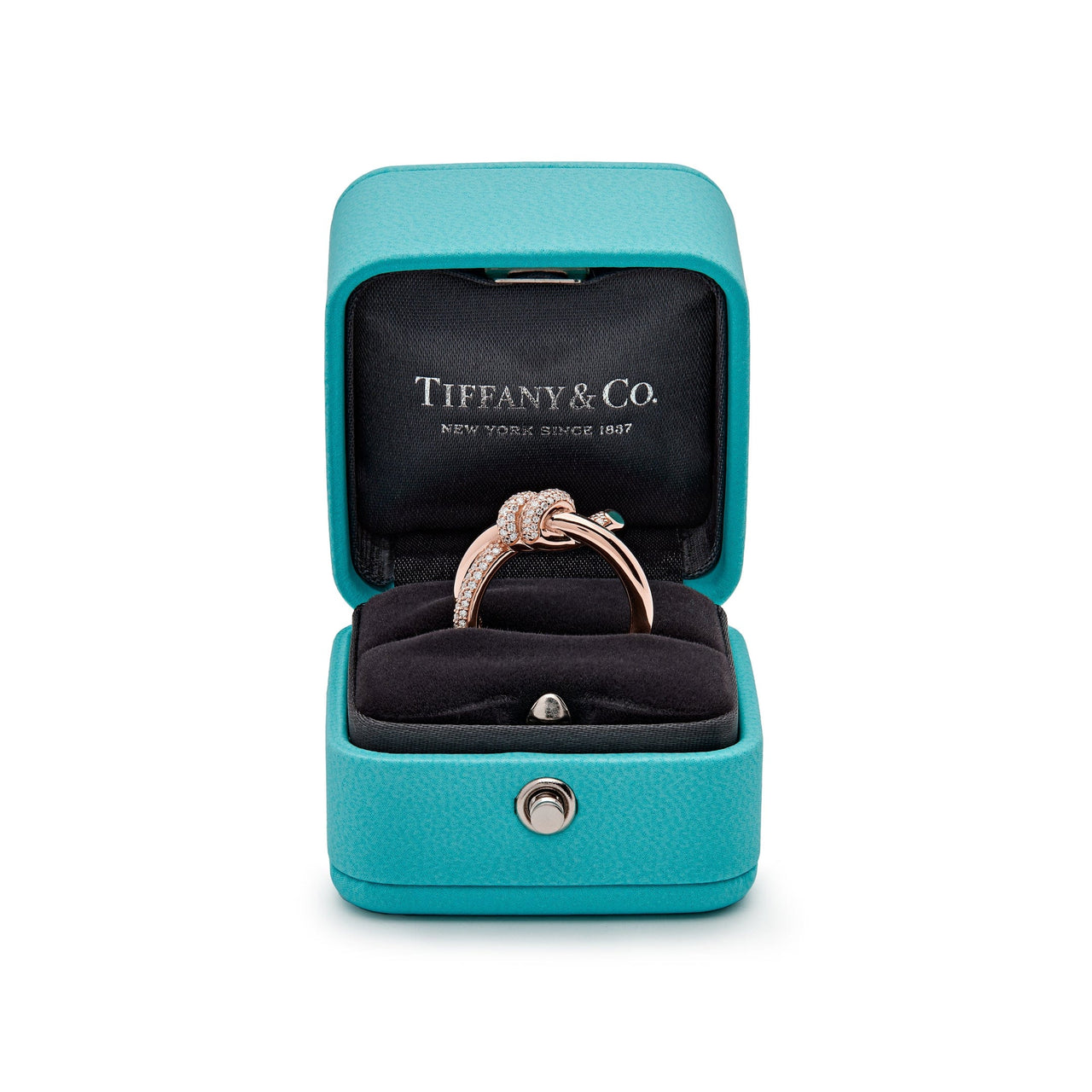 Tiffany & Co. Knot Double Row Ring in Rose Gold with Diamonds Wrist Aficionado