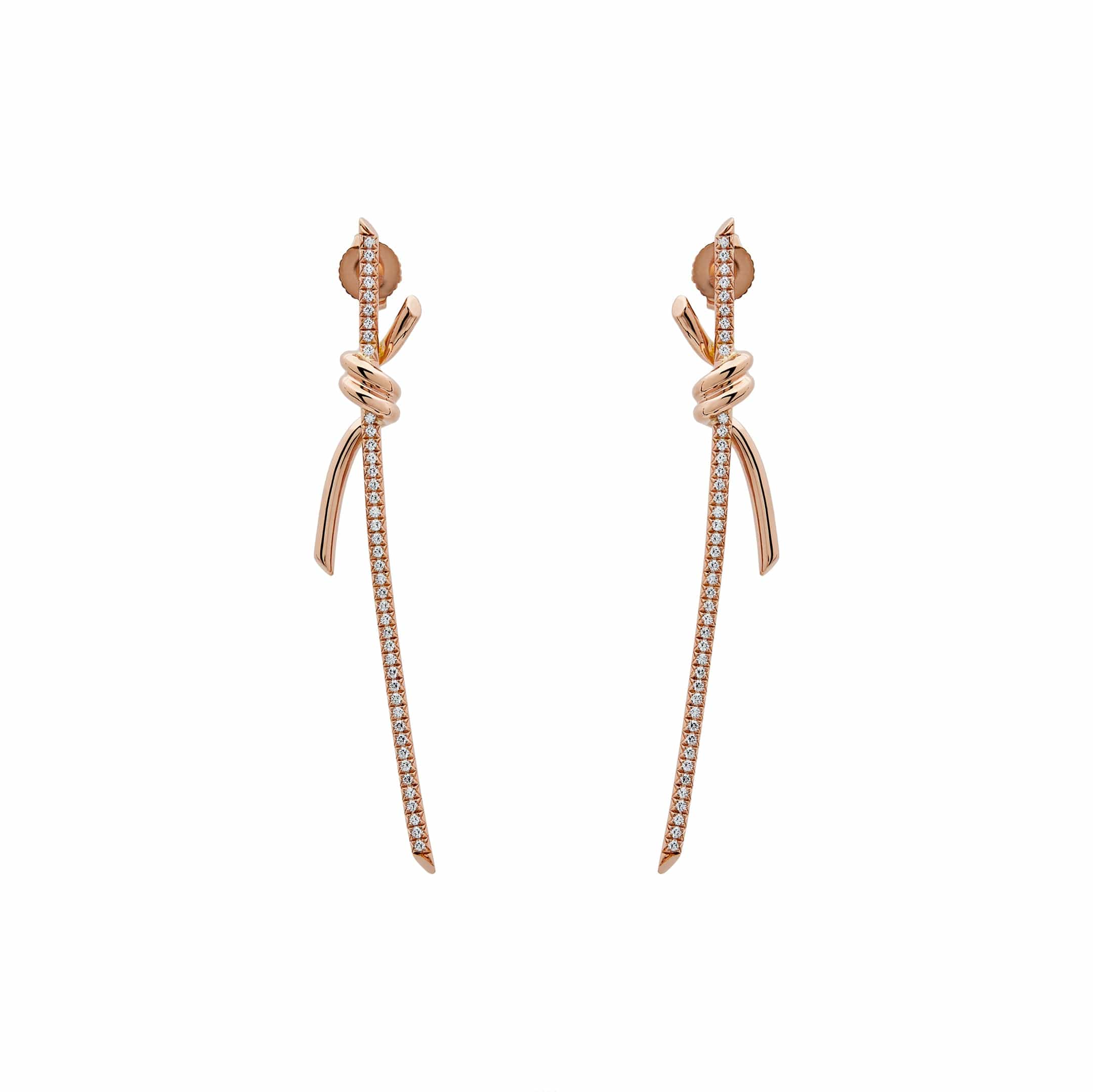 Tiffany & Co. Knot Drop Earrings in Rose Gold with Diamonds 69526128