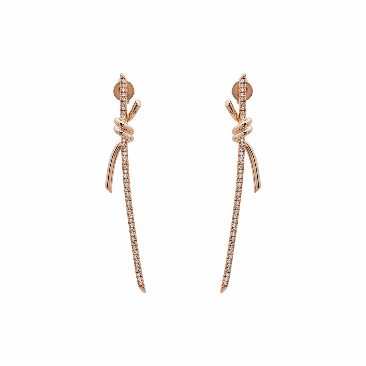 Tiffany & Co. Knot Drop Earrings in Rose Gold with Diamonds 69526128