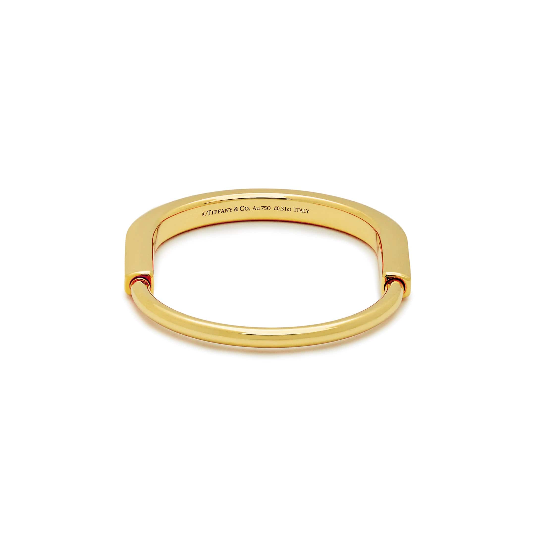 Tiffany & Co.  Lock Bangle in Yellow Gold with Diamond Accents Wrist Aficionado