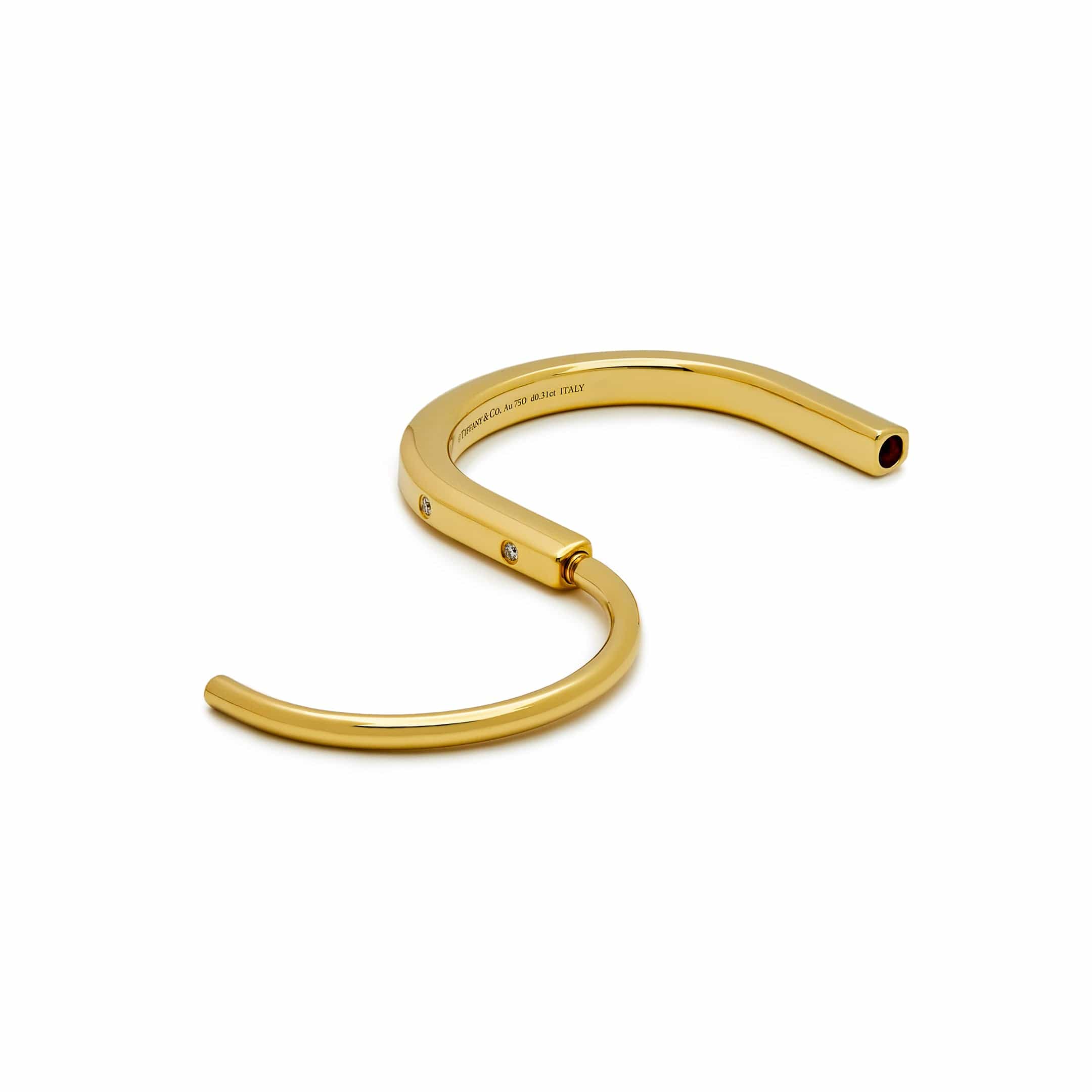 Tiffany & Co.  Lock Bangle in Yellow Gold with Diamond Accents Wrist Aficionado