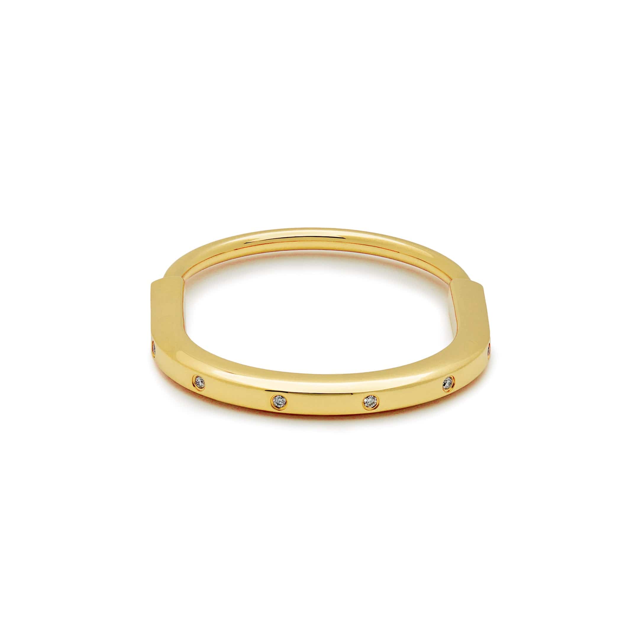 Tiffany & Co.  Lock Bangle in Yellow Gold with Diamond Accents Wrist Aficionado