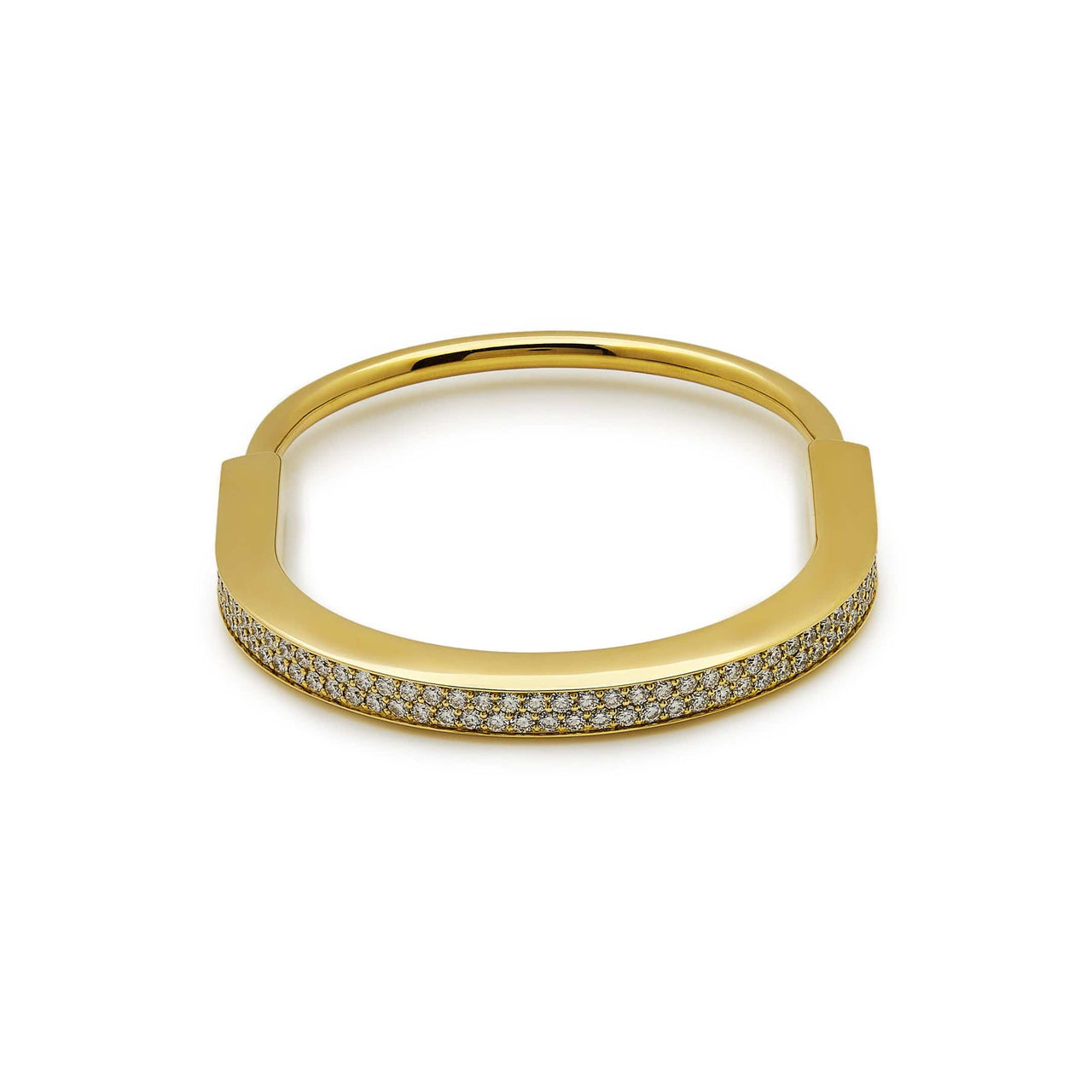 Tiffany & Co. Lock Bangle in Yellow  Gold with Full Pavé Diamonds 70158264