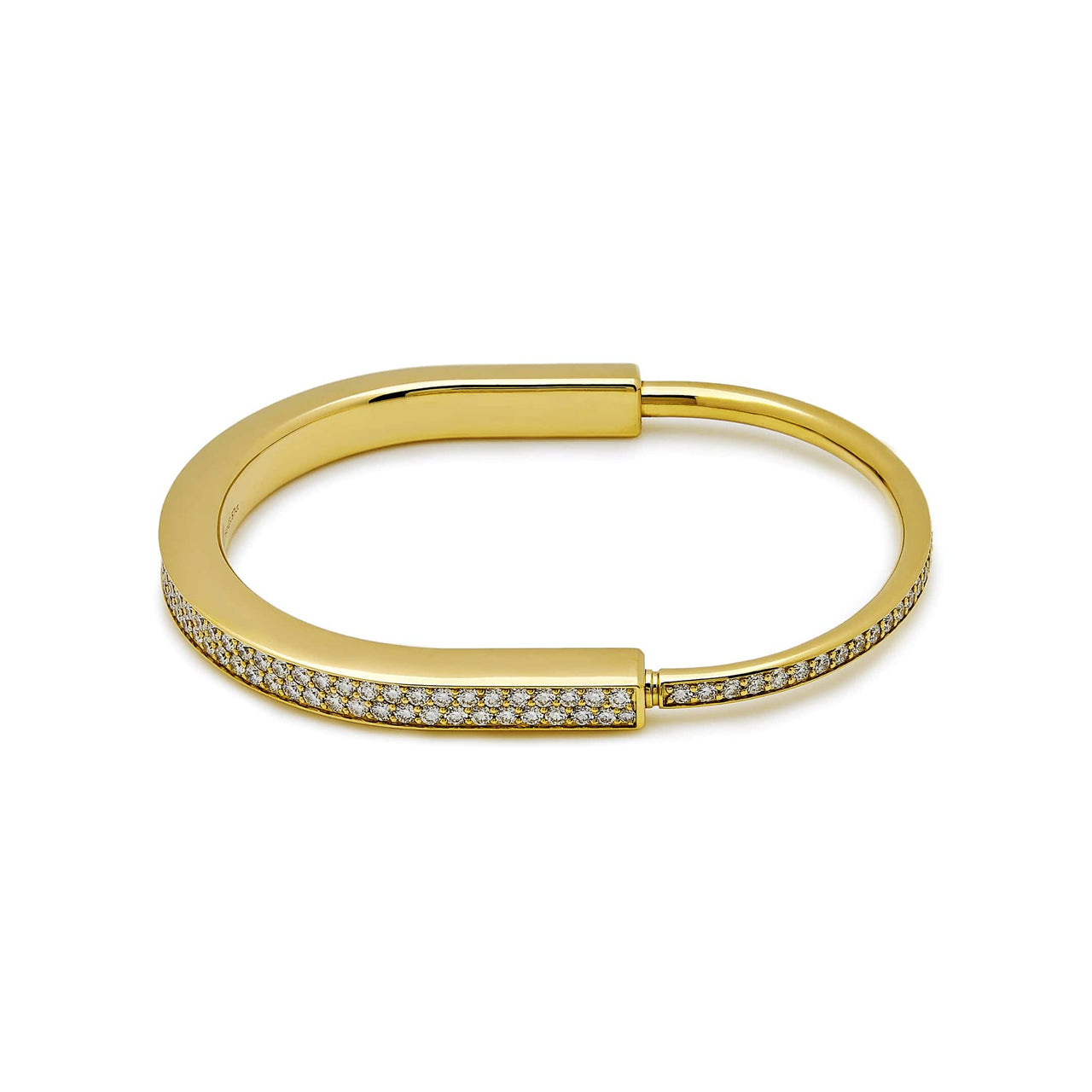 Tiffany & Co. Lock Bangle in Yellow  Gold with Full Pavé Diamonds 70158264