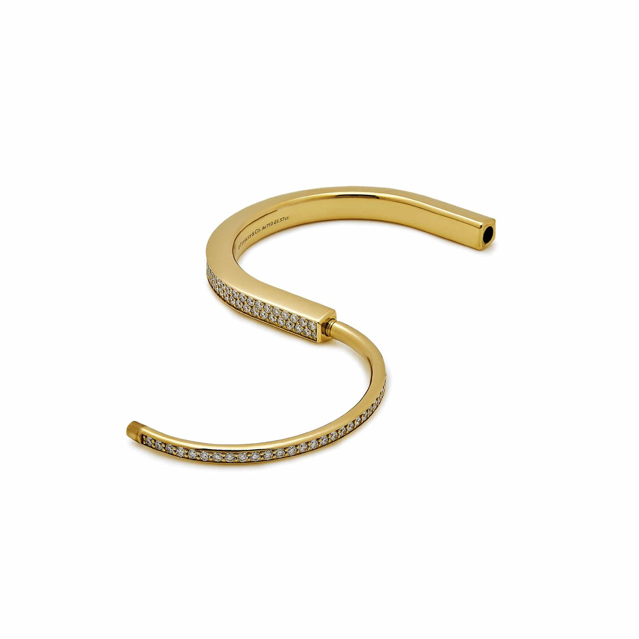 Tiffany & Co. Lock Bangle in Yellow  Gold with Full Pavé Diamonds 70158264