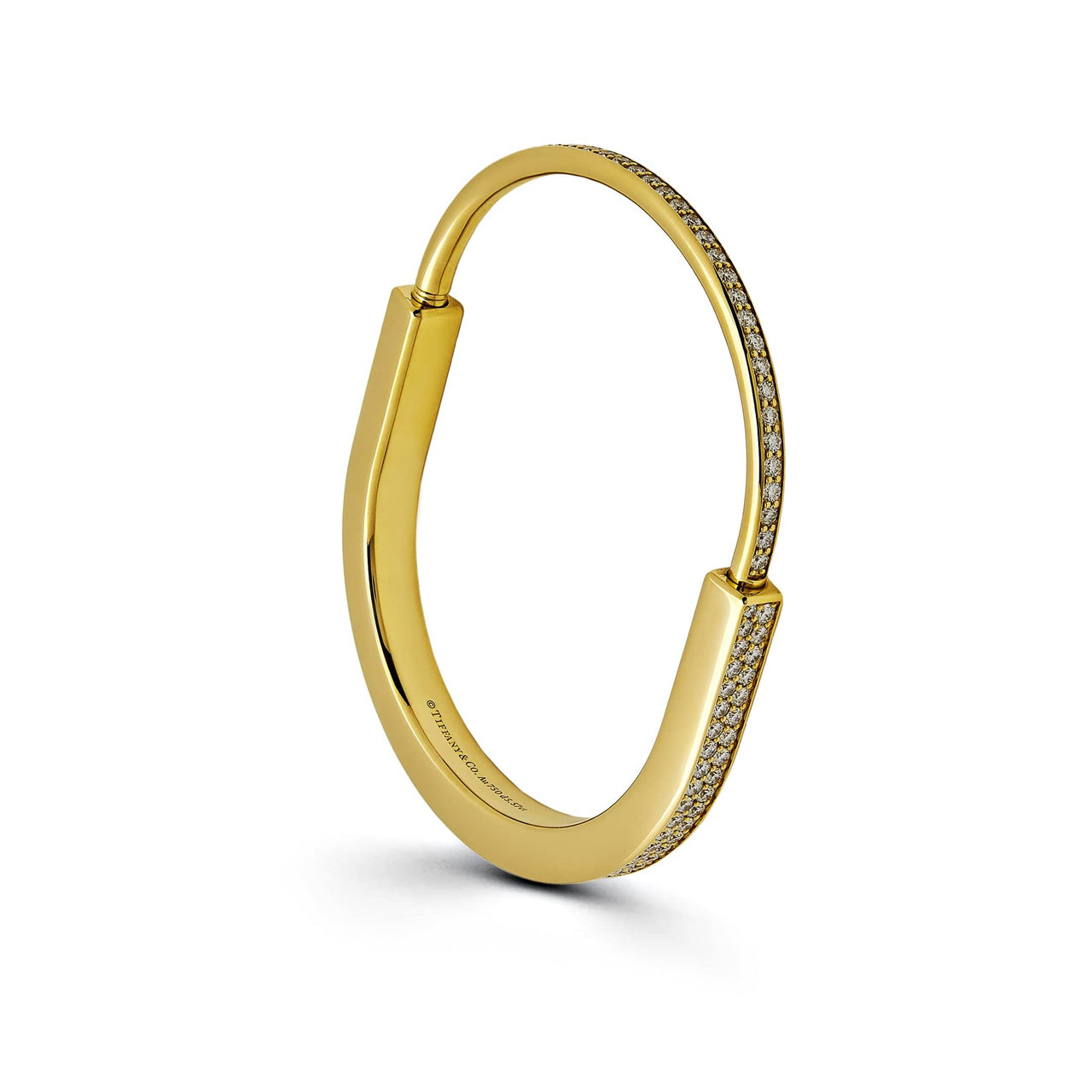 Tiffany & Co. Lock Bangle in Yellow  Gold with Full Pavé Diamonds 70158264