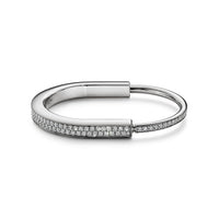 Thumbnail for Tiffany & Co. Lock Bangle White Gold Full Pave Diamonds Wrist Aficionado