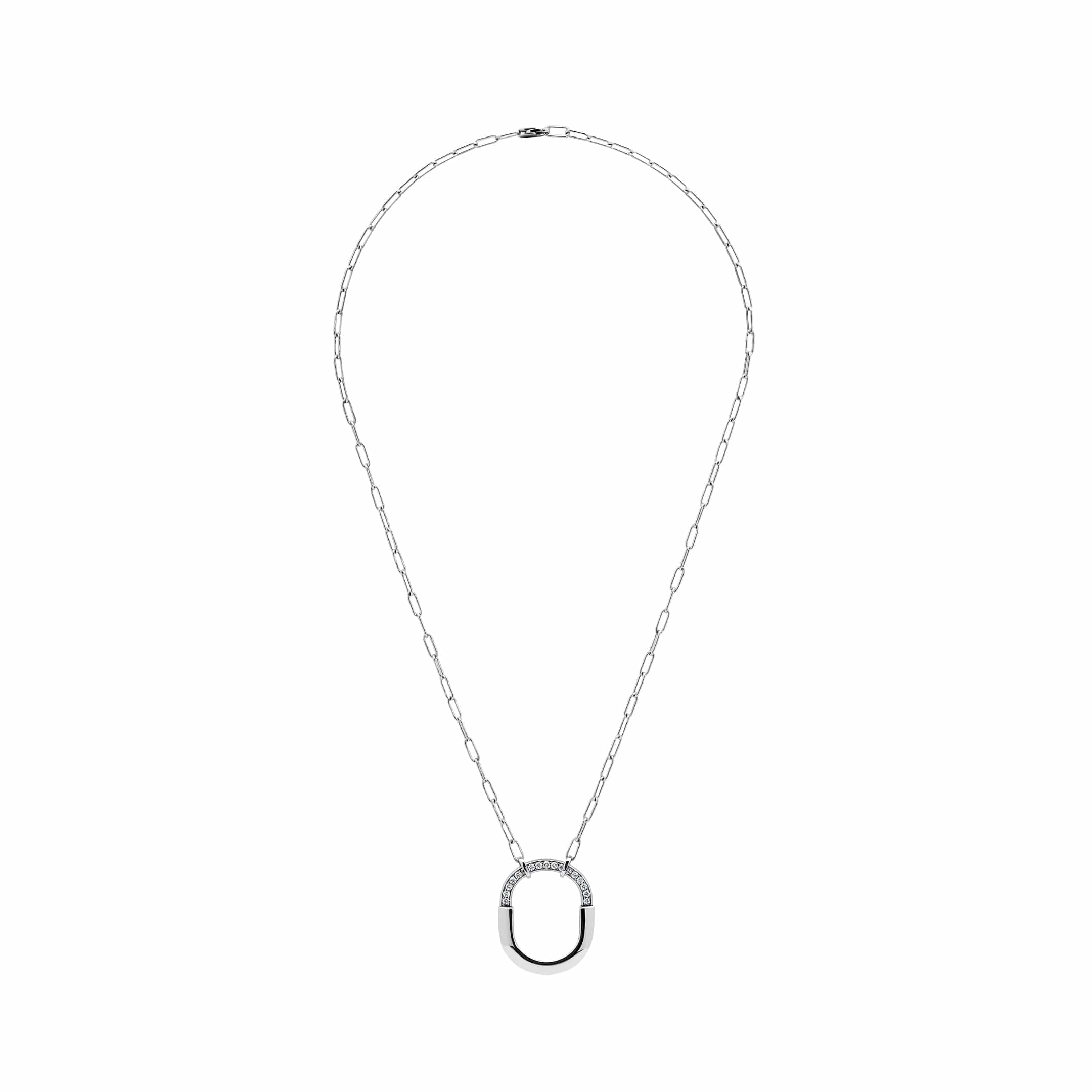 Tiffany & Co.  Lock Necklace in White Gold with Diamonds