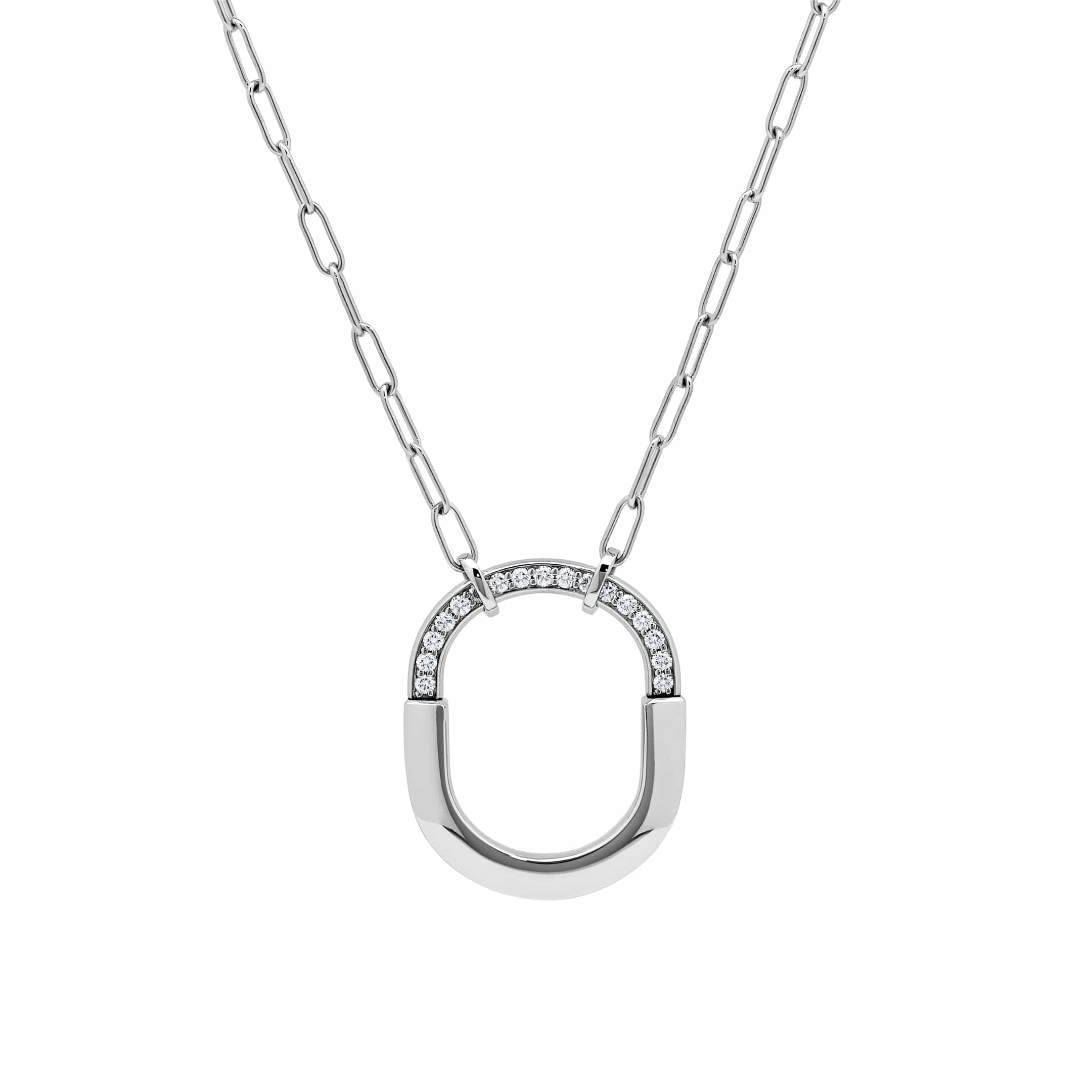 Tiffany & Co.  Lock Necklace in White Gold with Diamonds