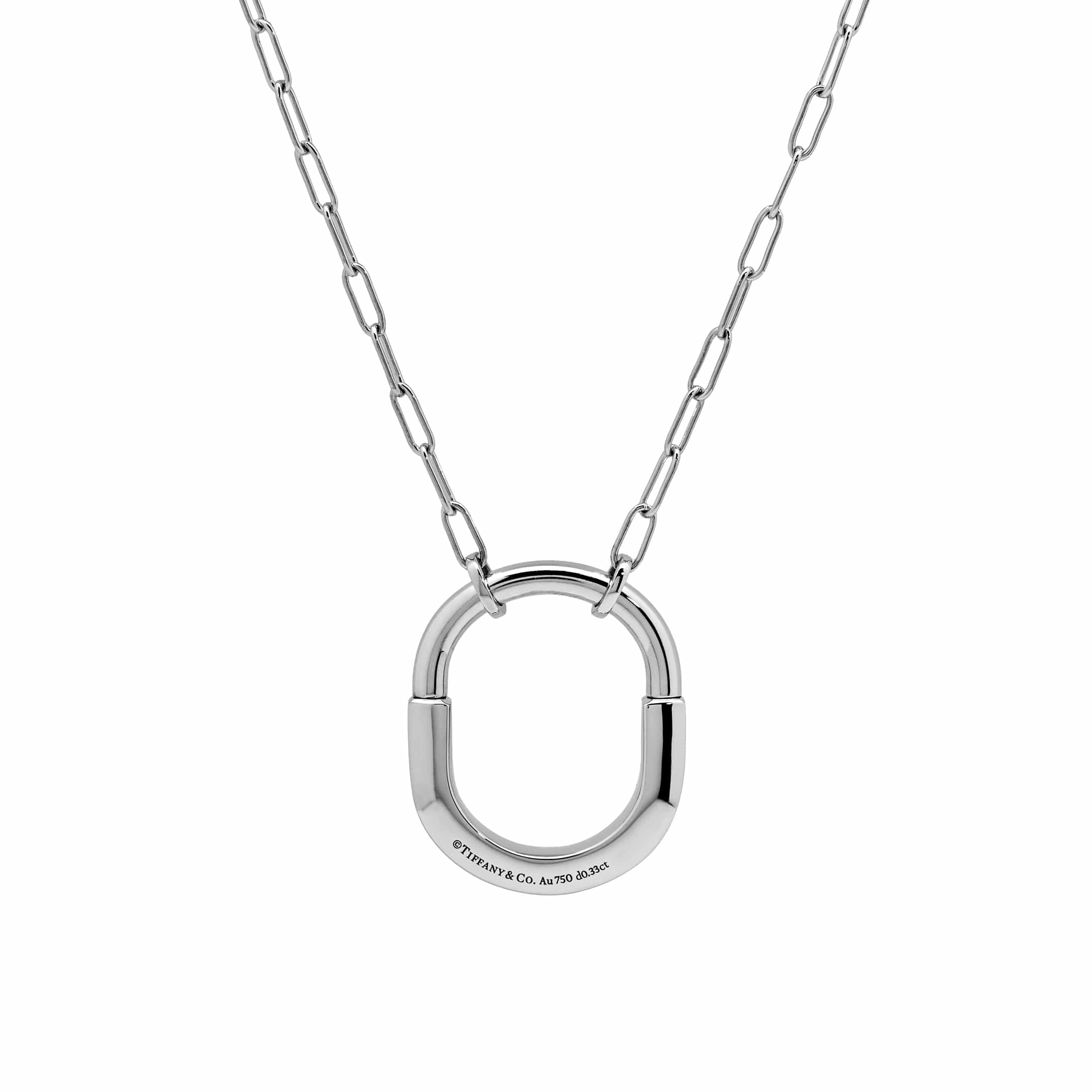 Tiffany & Co.  Lock Necklace in White Gold with Diamonds