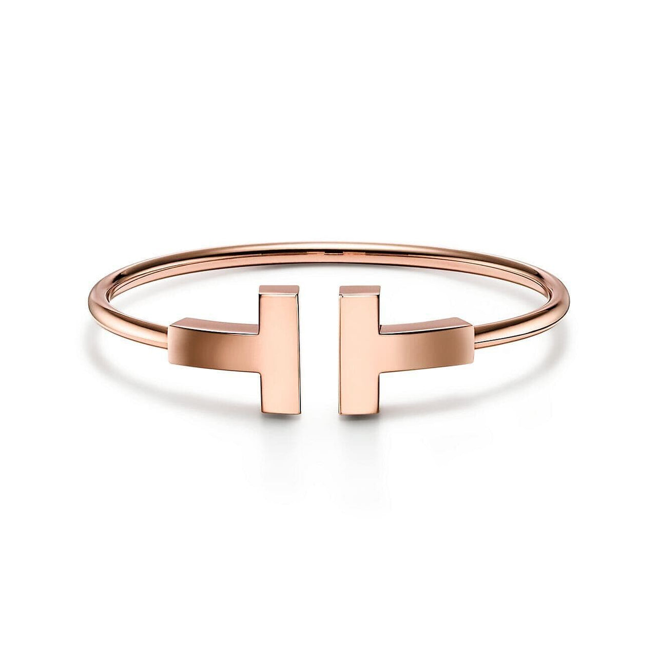 Tiffany & Co. T Wide Wire Rose Gold Bracelet Wrist Aficionado