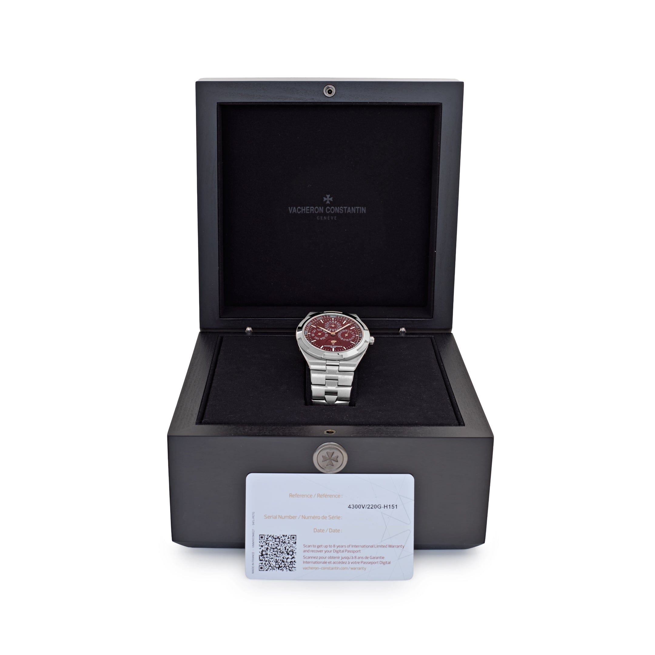 Vacheron Constantin Overseas 4300V/220G-H151 Perpetual Calendar Ultra-Thin White Gold Burgundy Dial