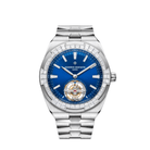 Vacheron Constantin Overseas 6007V/210G-B955 Tourbillon High Jewellery White Gold Blue Dial Diamond Baguette Bezel
