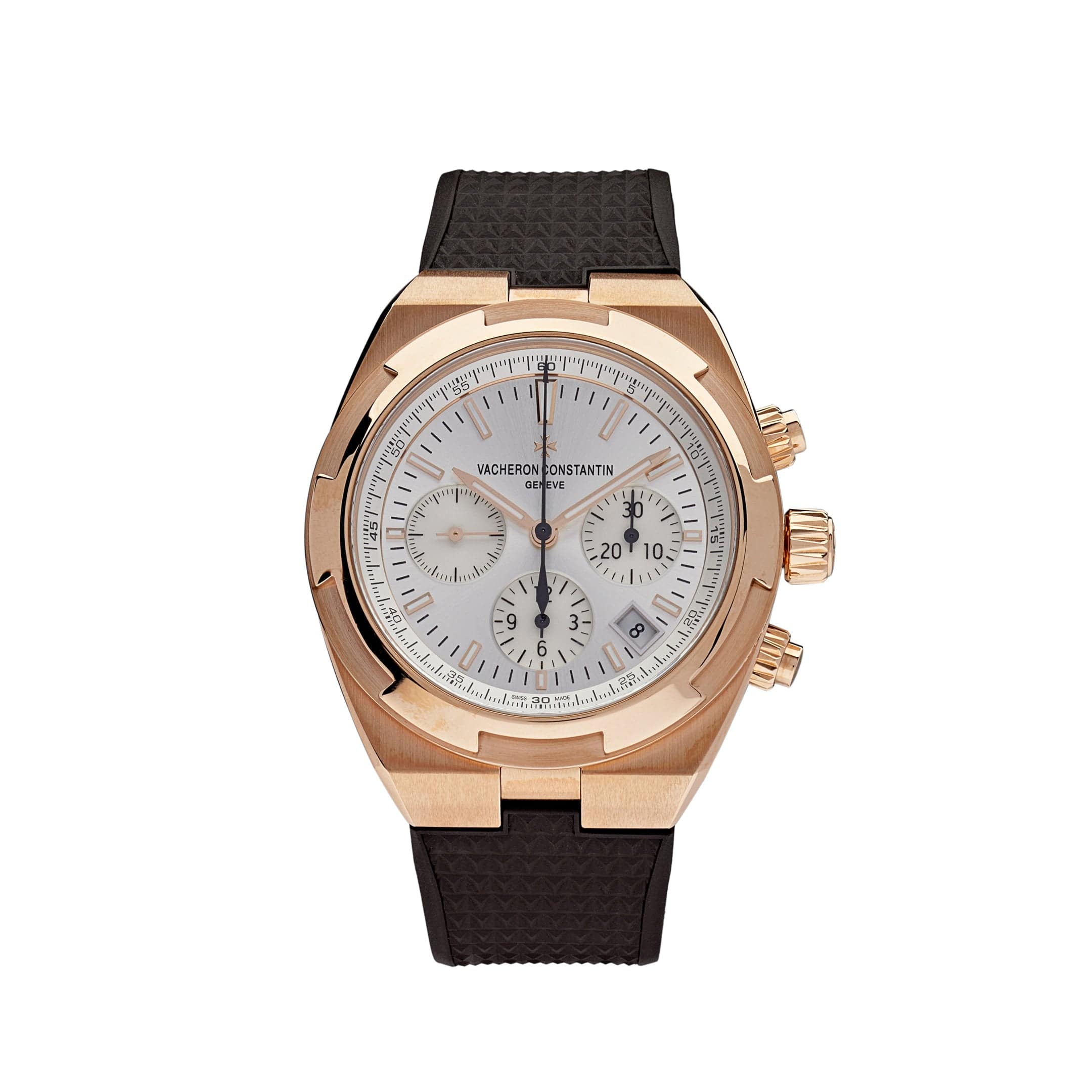 Vacheron Constantin Overseas Chronograph Rose Gold White Dial 5500V/000R-B074 Wrist Aficionado