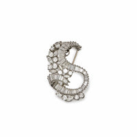 Thumbnail for Vintage Brooch18-Karat White Gold  Round Diamonds, Marquise-Shaped Diamonds, and Tapered Baguette-Cut Diamonds
