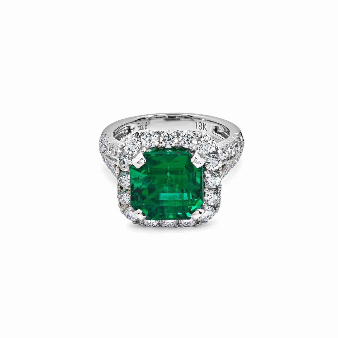 Vivid Green Emerald Octagon Ring