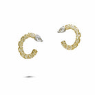 White and Yellow Diamond Hoop Earrings