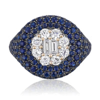 Thumbnail for Rings White Gold Blue Sapphire & Diamond Ring Wrist Aficionado