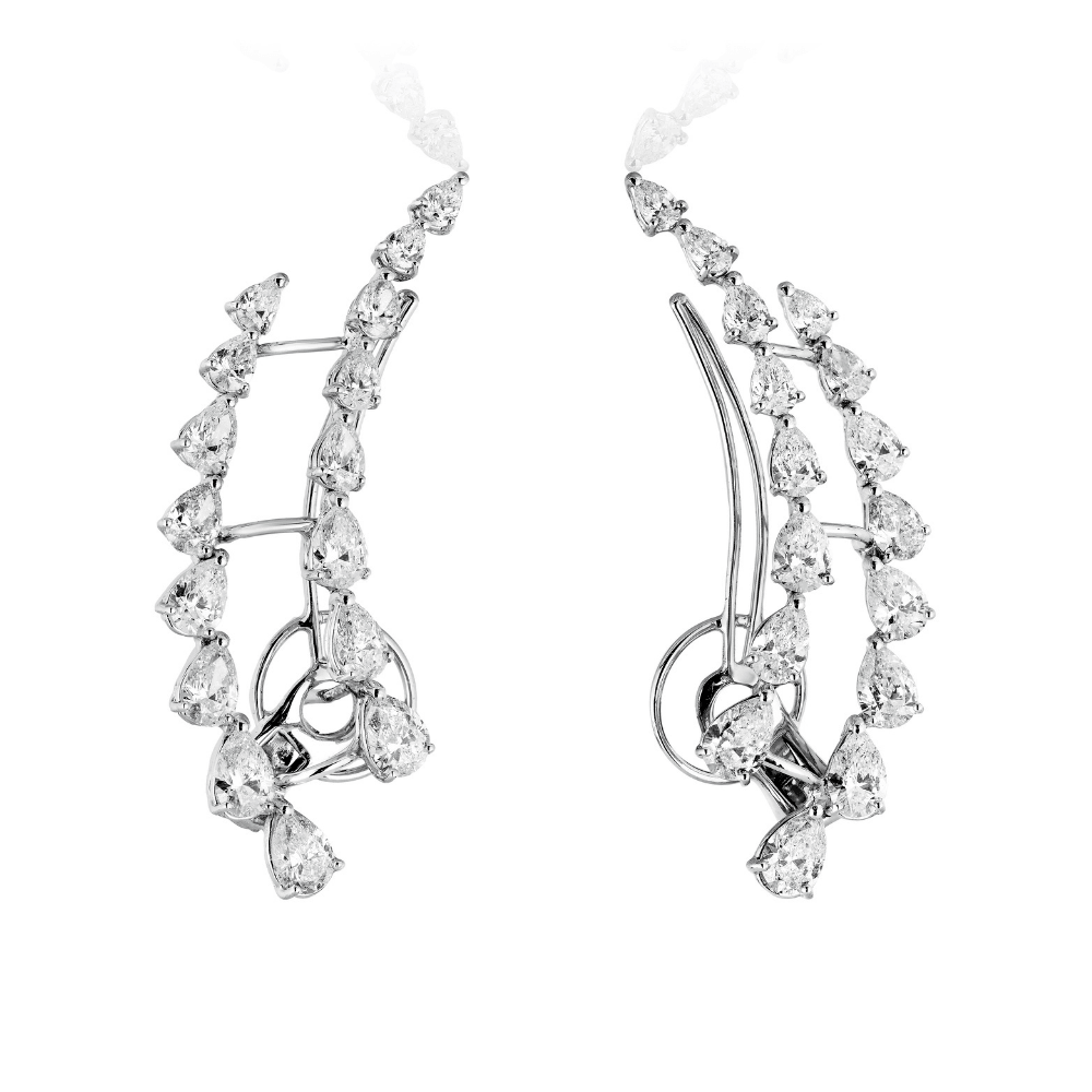 White gold deals diamond ear cuff