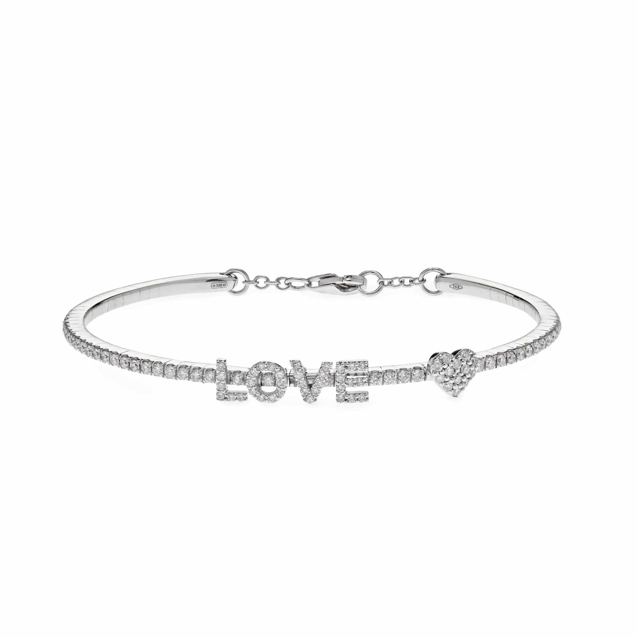 White Gold Diamond 'Love' Bracelet Wrist Aficionado