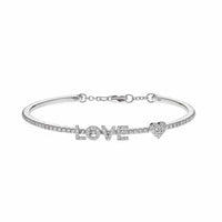 Thumbnail for White Gold Diamond 'Love' Bracelet Wrist Aficionado