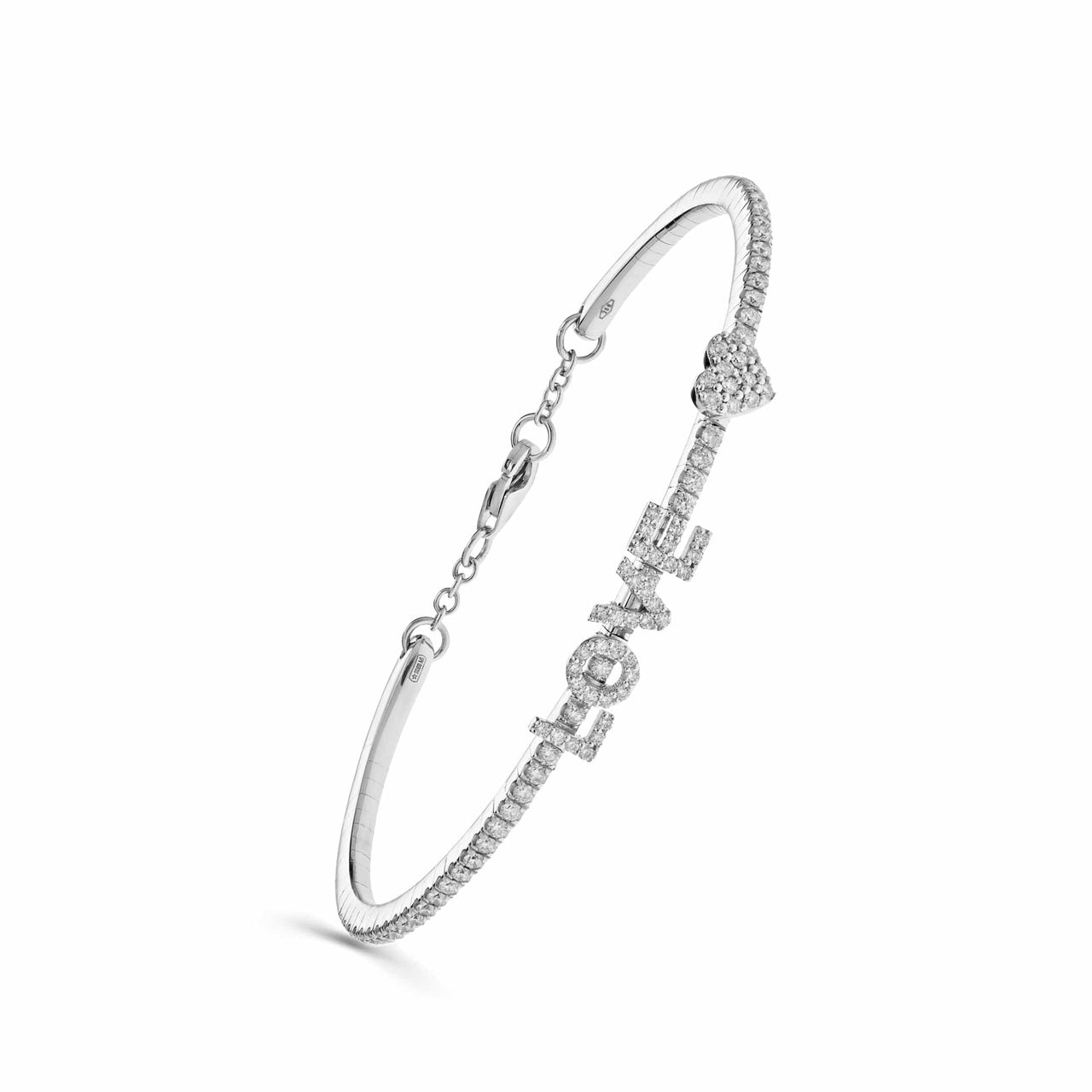 White Gold Diamond 'Love' Bracelet Wrist Aficionado