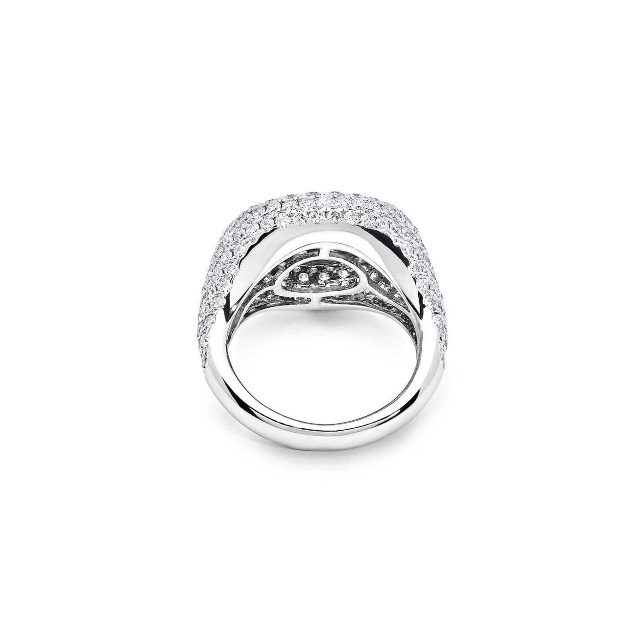 White Gold Diamond Ring With Emerald Cut Center Stone