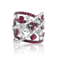 Thumbnail for Rings White Gold Diamond & Ruby Ring Wrist Aficionado