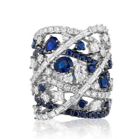 Thumbnail for Rings White Gold Diamond & Sapphire Ring Wrist Aficionado