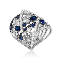 Thumbnail for Rings White Gold Diamond & Sapphire Ring Wrist Aficionado