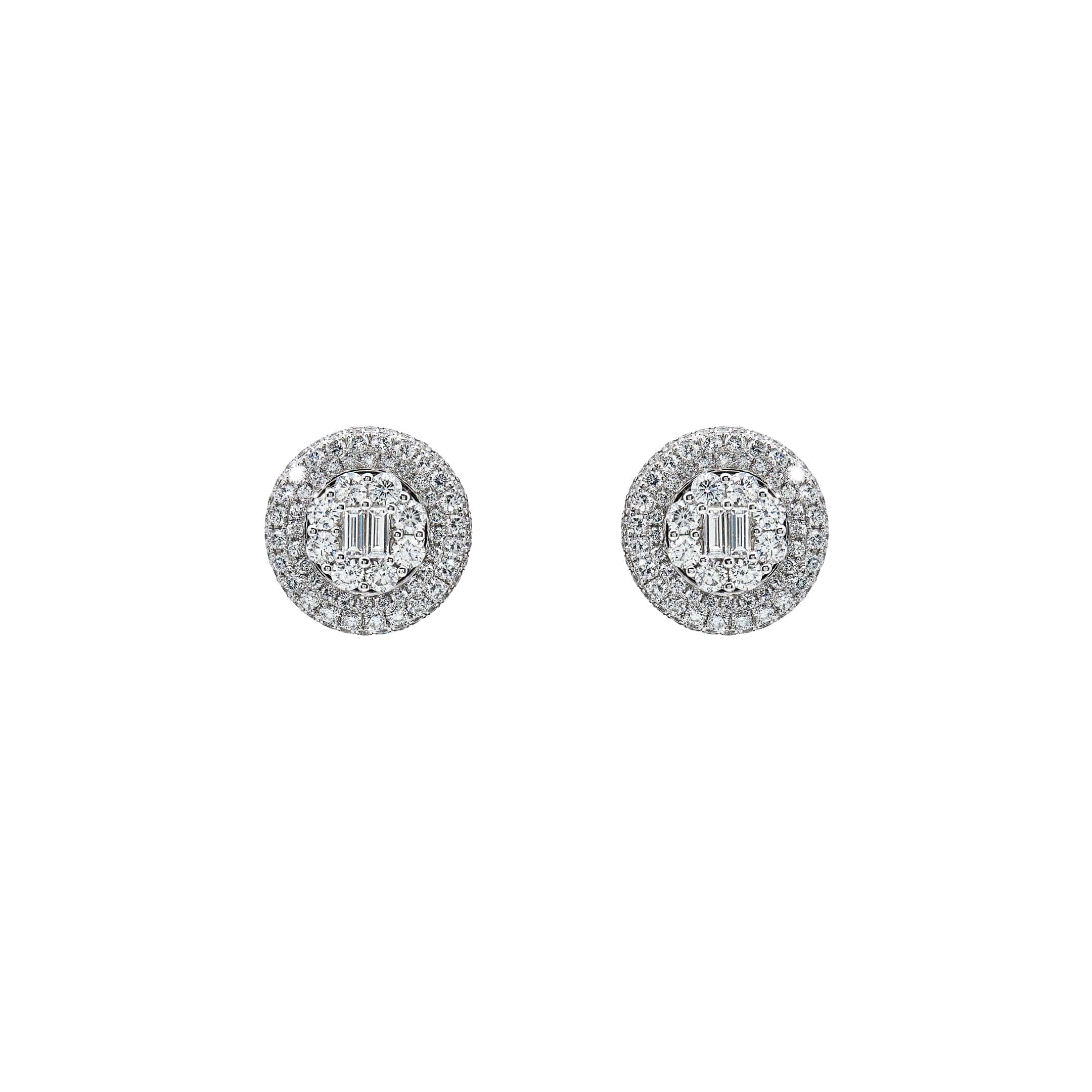 White Gold & Diamond Studs