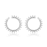 Thumbnail for Earrings White Gold Pear Shape Diamond Circle Stud Earrings Wrist Aficionado