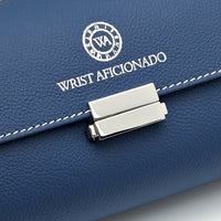 Thumbnail for Wrist Aficionado 4-Piece  Watch Roll  Blue and Ivory