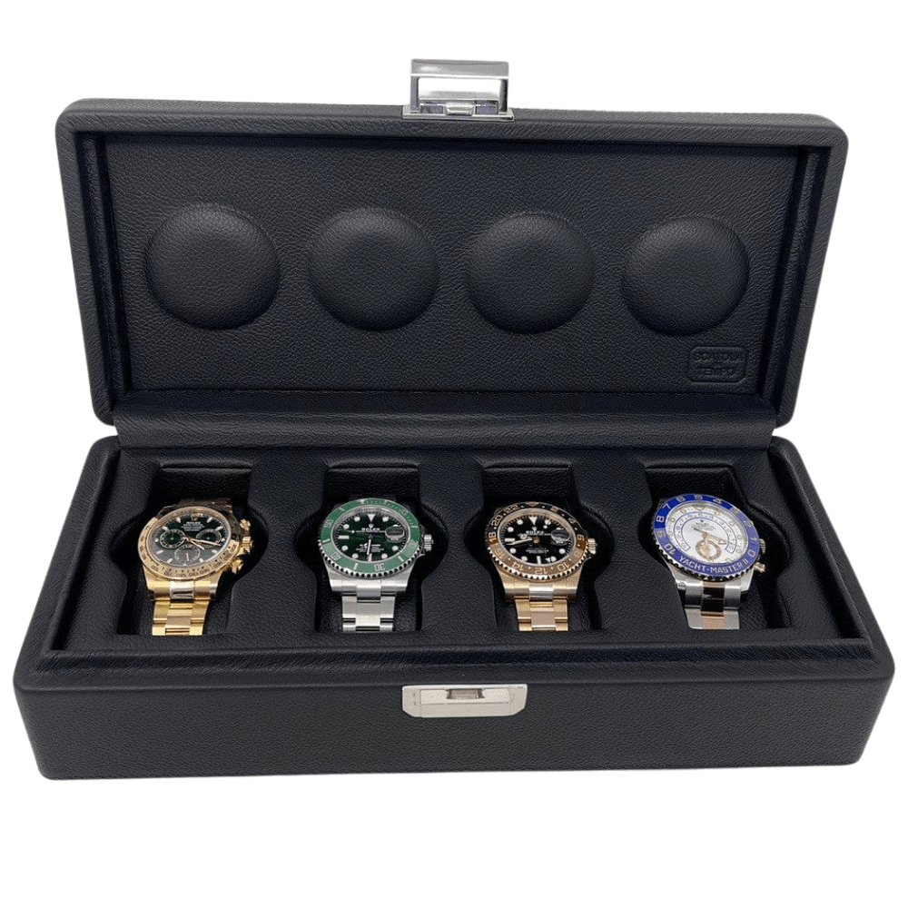 Wrist Aficionado Carrying Case Four Watches Black